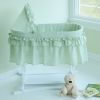 Lamont Home Newborn Good Night Baby Bassinet with Half Sage Gingham Skirt