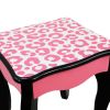 Teamson Kids Dollhouse Furniture Leopard Vanity Table and Stool Set