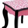 Teamson Kids Dollhouse Furniture Leopard Vanity Table and Stool Set