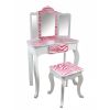 Teamson Kids Dollhouse Furniture Zebra Vanity Table and Stool Set