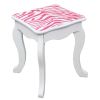 Teamson Kids Dollhouse Furniture Zebra Vanity Table and Stool Set