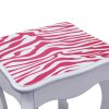 Teamson Kids Dollhouse Furniture Zebra Vanity Table and Stool Set