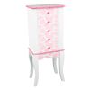 Teamson Kids Dollhouse Furniture Fashion Prints Jewelry Chest Armoire - Giraffe (Baby Pink / White)