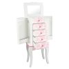 Teamson Kids Dollhouse Furniture Fashion Prints Jewelry Chest Armoire - Giraffe (Baby Pink / White)
