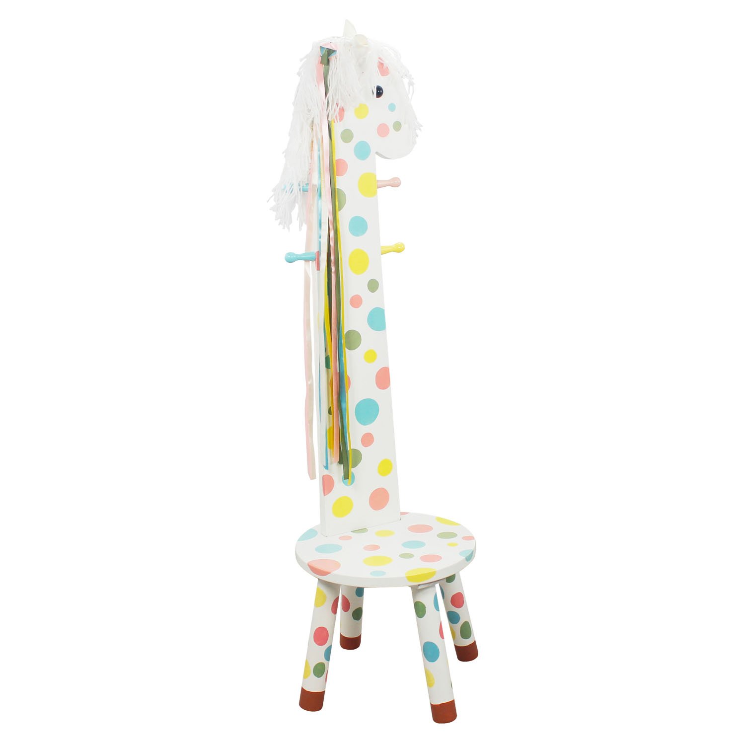 Teamson Kids Children Safari Stool with Coat Rack - Pony