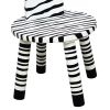 Teamson Kids Children Safari Stool with Coat Rack - Zebra
