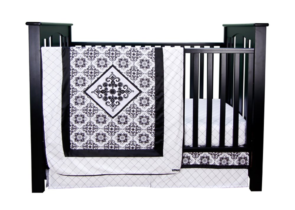 Trend Lab Versailles Black & White - 3 Piece Crib Bedding Set