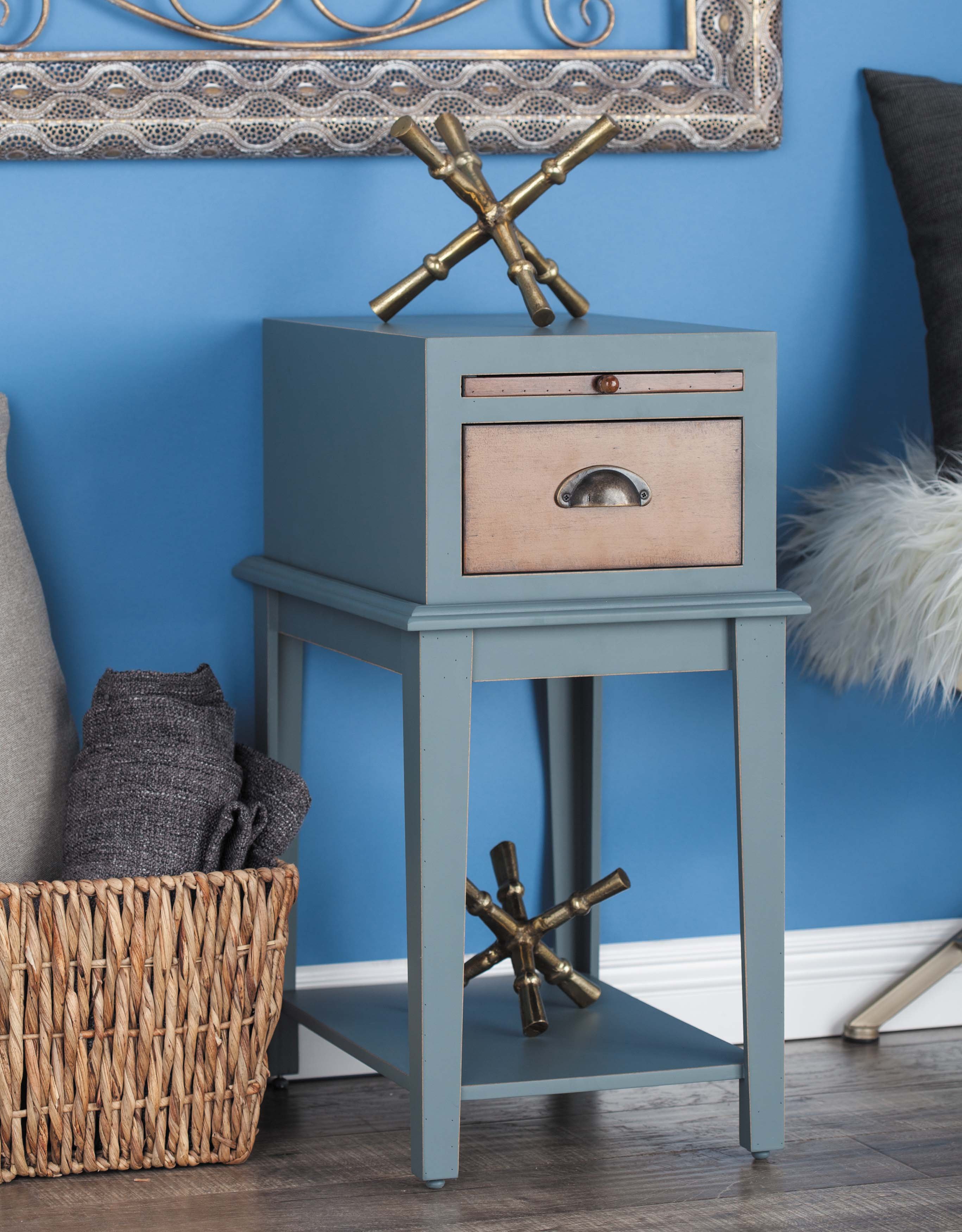 Radiant wood side table, gray