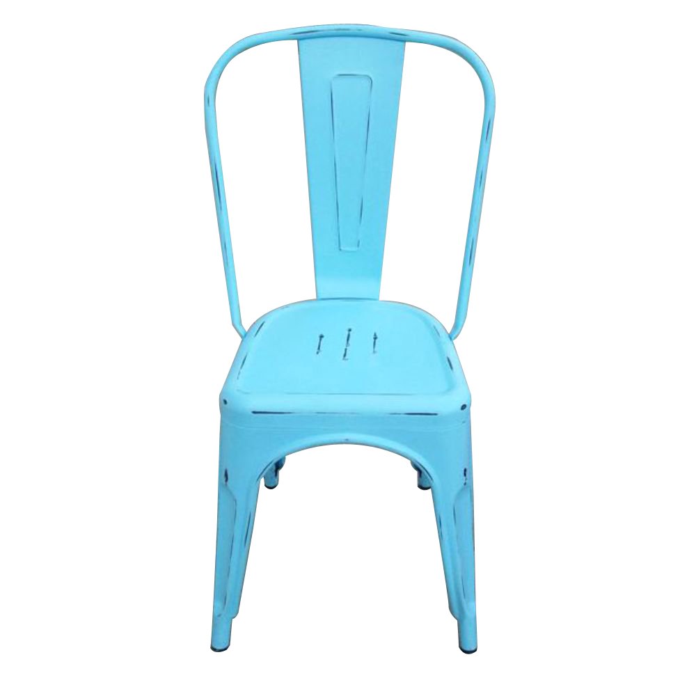 Tolix Blue Steel Chair - Set of two Chairs